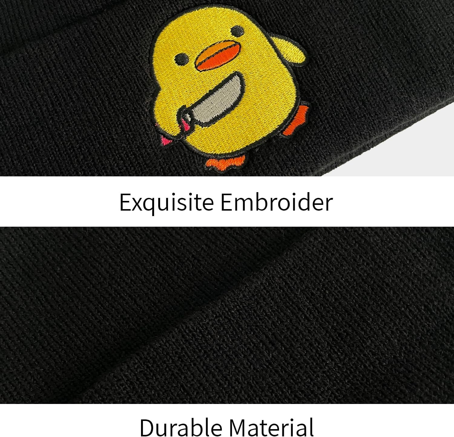 SHUNLCD Funny Cool Beanies Cute Gothic Emo Knit Hat for Men and Women image number 4