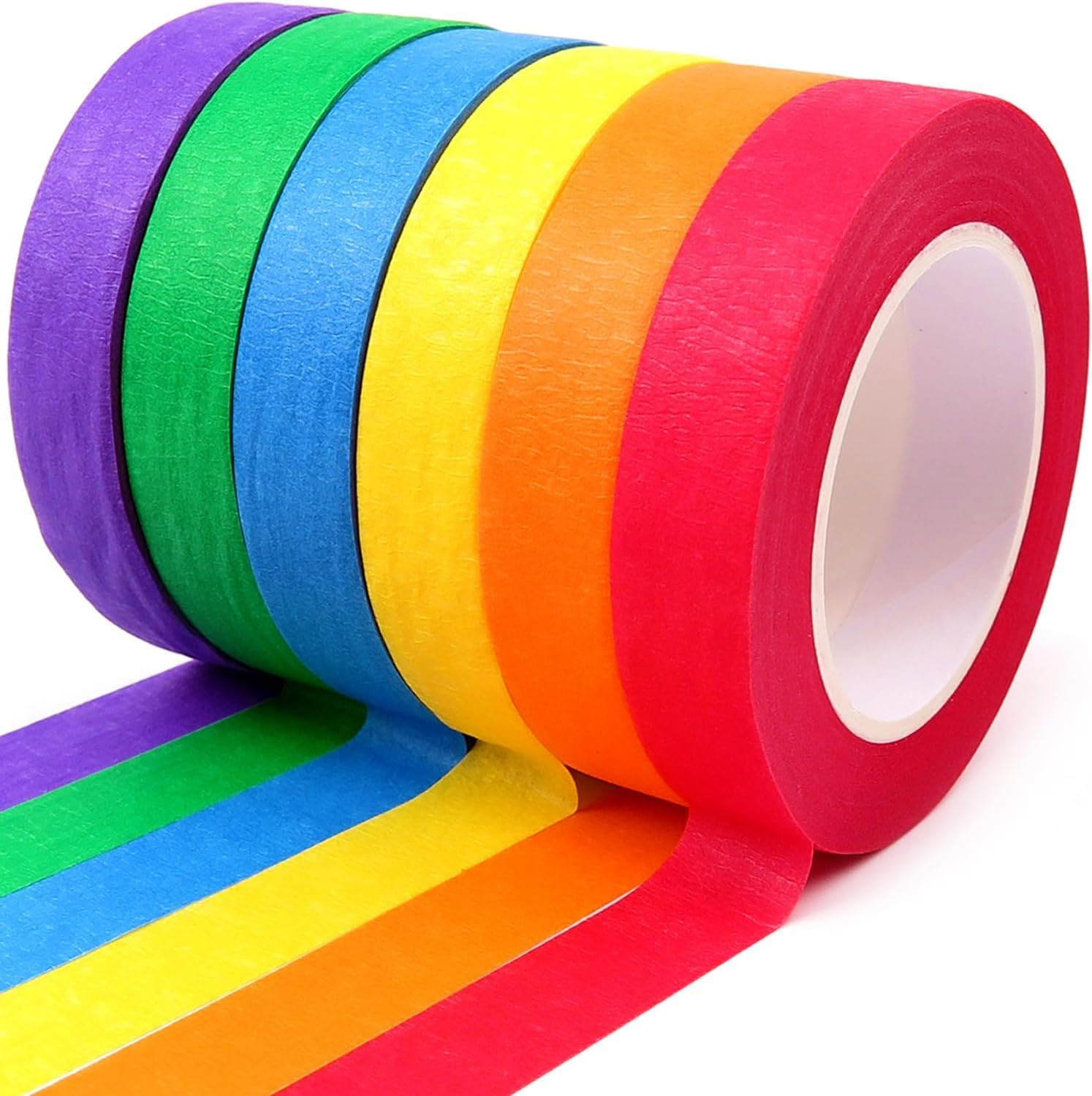 Colored Masking Tape, Painters Tape for Arts and Crafts, 6 Pack 1.5Cm&times;13M, Drafting Craft Tape, Labeling Paper Tape, Masking Tape, Colorful Artist Tape, Art Tape image number 2