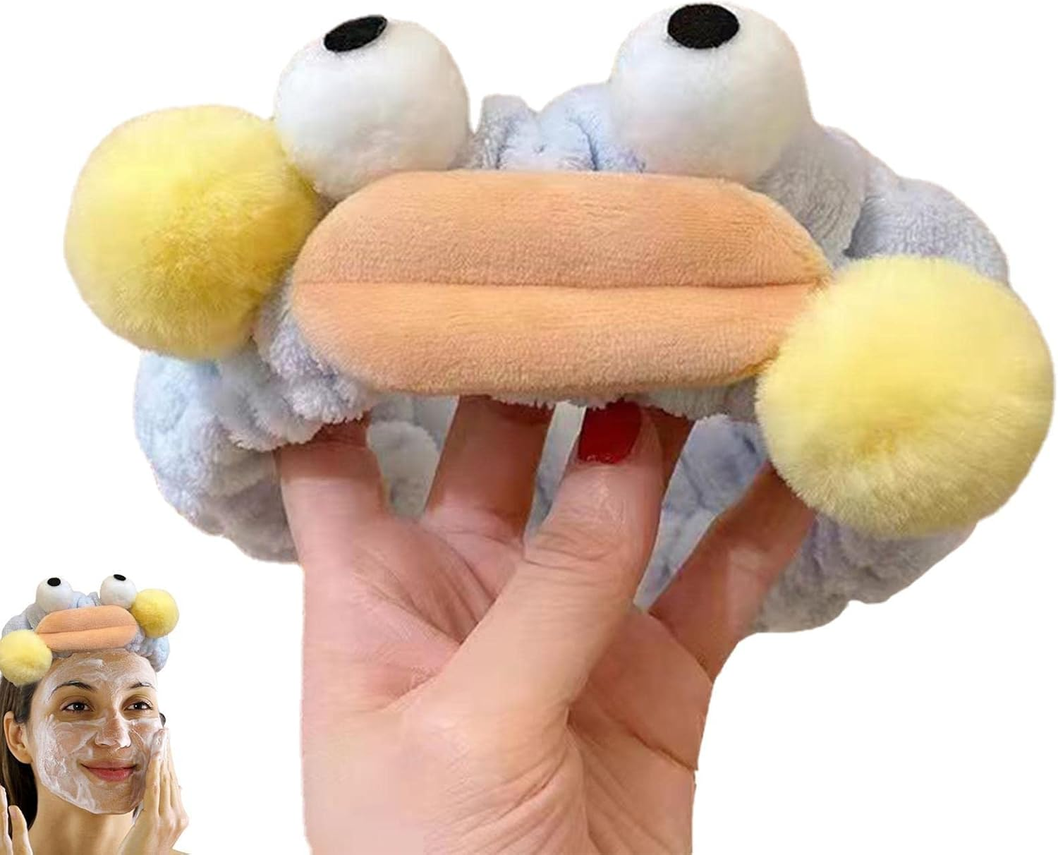 Skincare Headbands | Cartoon Makeup Headband for Washing Face - Cosmetic Headband Sausage Mouth Funny Headbands for Shower Terry Cloth Headbands for Women Facial Hair