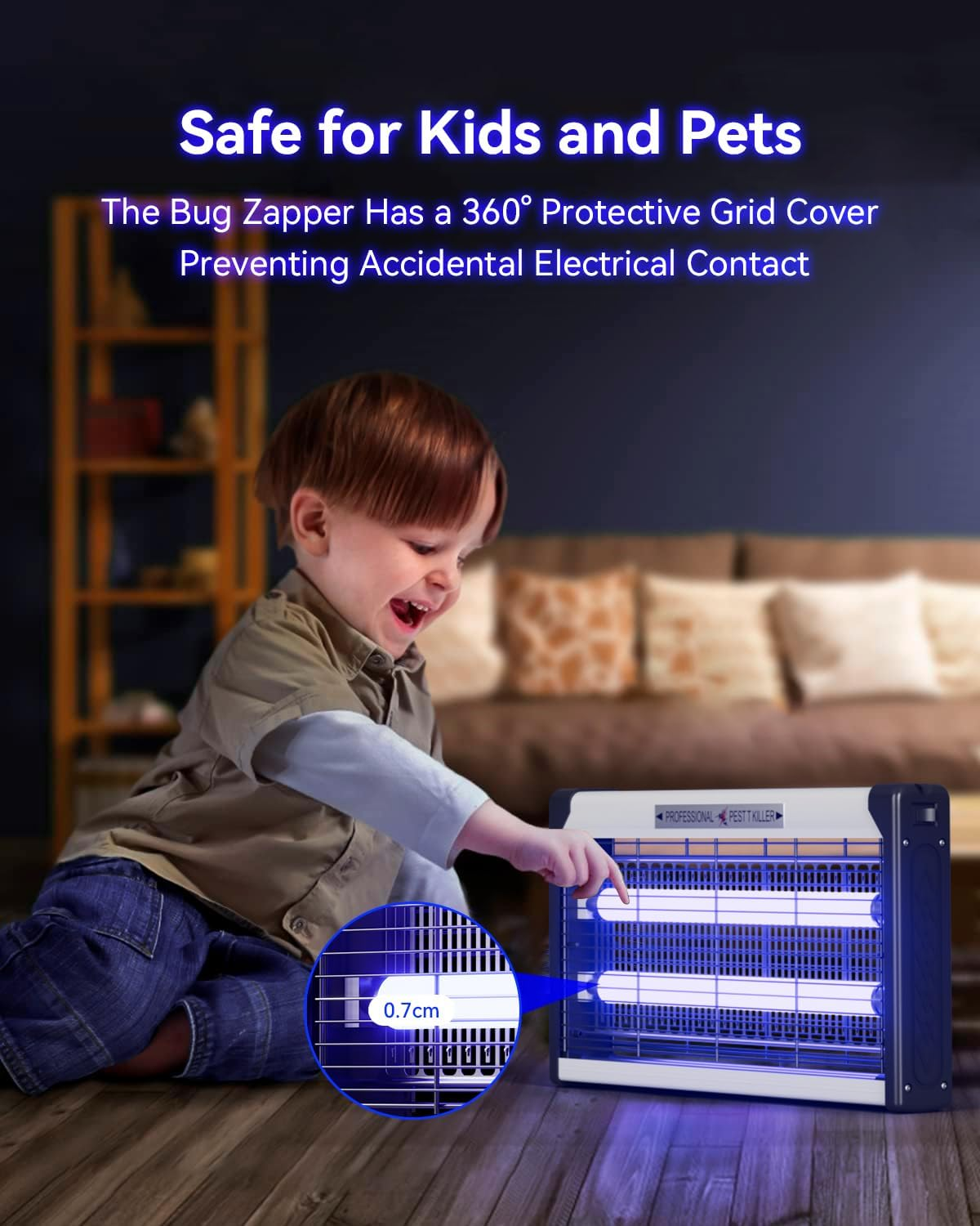 Mosiller Bug Zapper Fly Killer - 40W Mozzie Mosquito Trap Indoor Bug Trap, Insect Fly Trap Lamp, LED Insect Killer Fly Catcher Fly Zapper for Home Office Warehouse Garden image number 4