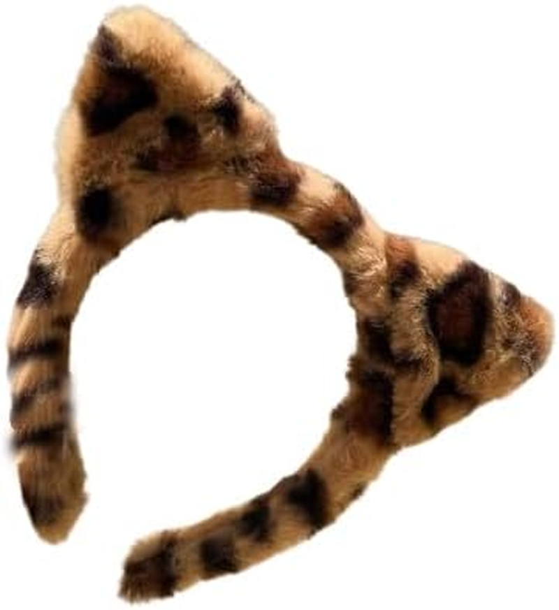 Fdsmall Headbands for Women, Non-Slip Headbands with Leopard Print Headbands, Soft Cotton Cloth Headband for Women and Girls, Sports Casual (Cat Ears, One Size) image number 1