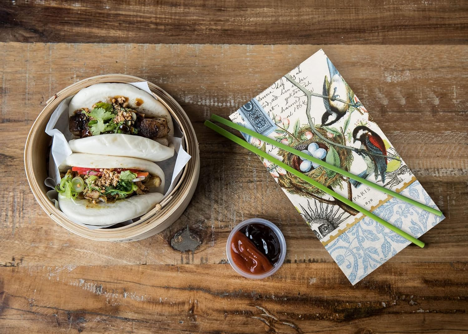 Zelten 2-Ply 15 Count Colored Paper Hostess Napkins Shabby Chic Napkins for Wedding Dinner Tea Party Decoration E (Mockingbird, 1)