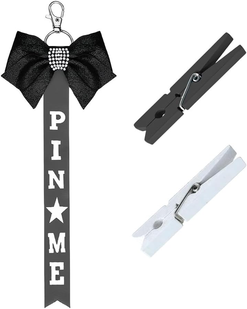 Pin Me Ribbon for Cheer Bag Backpack Cheer Stuff for Girls Daughter Birthday Graduation Gifts for Niece Cheerleader Keychains