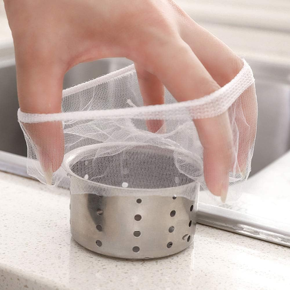 Sink Strainer Filter Mesh Bag 200Pcs, Kitchen Sink Trash Mesh Bag, Disposable (White) image number 3
