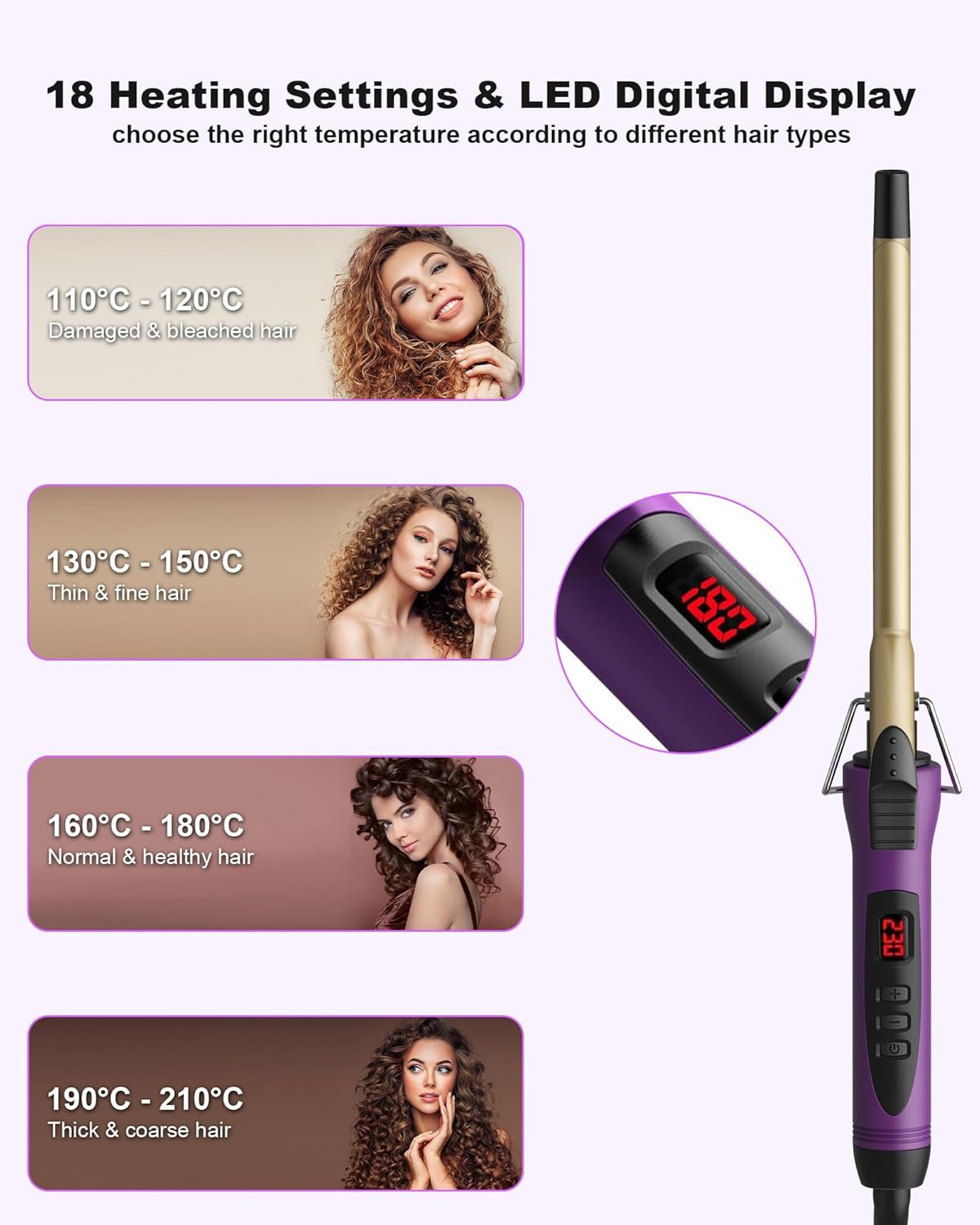MELYDO 1/2 Inch Curling Iron Wand image number 3