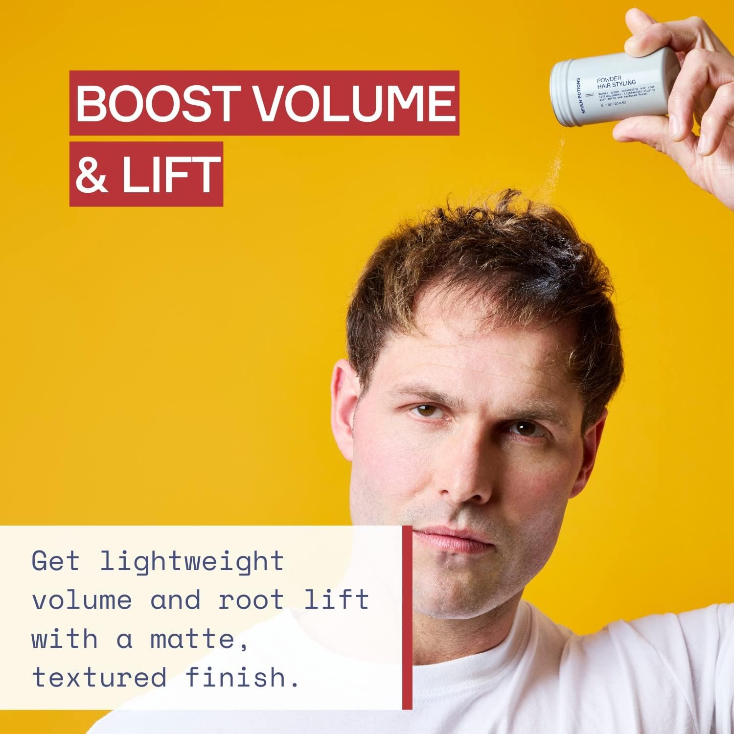 Seven Potions Hair Styling Powder for Men 20G: Root Lifting Dust, Volume & Texture &ndash; Flexible Hold, Natural Look for All Hair Types &ndash; Vegan, Cruelty Free image number 4