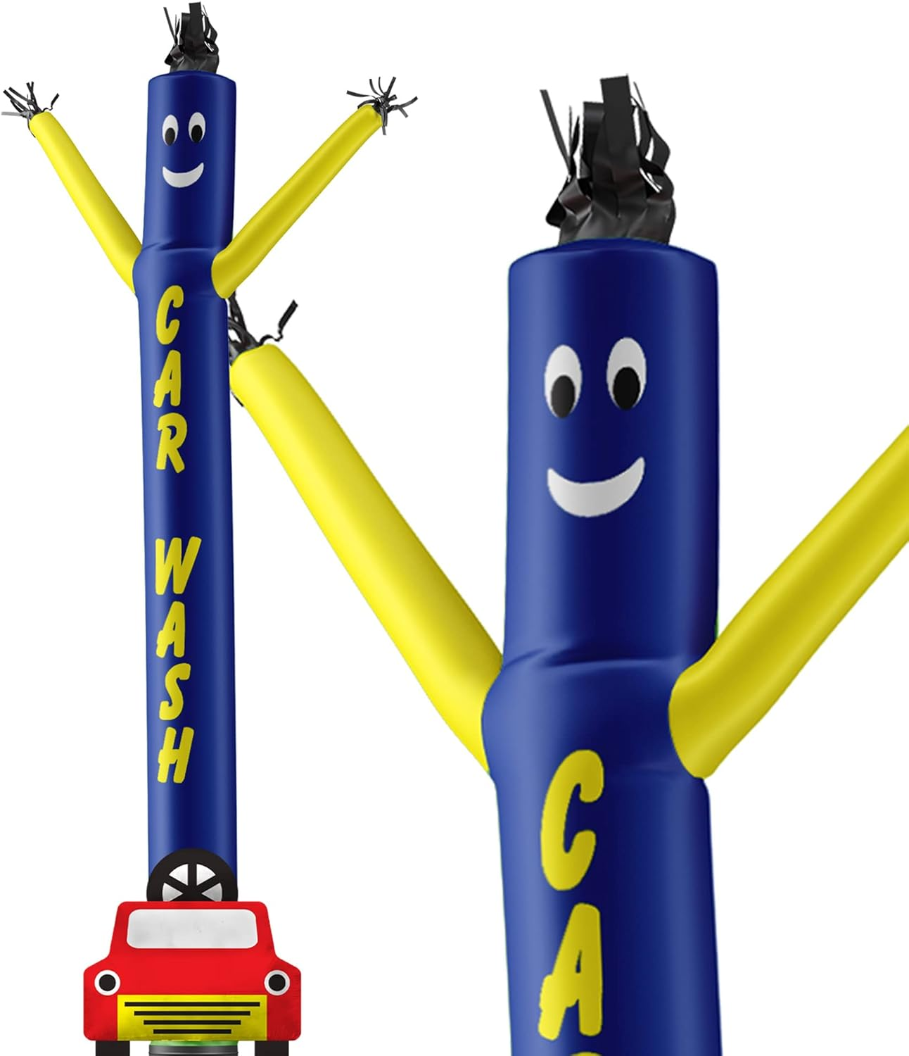 Lookourway Air Dancers Inflatable Tube Man Attachment - 15 Feet Tall Wacky Waving Inflatable Dancing Tube Guy for Business Promotion (Blower Not Included) - Car Wash with Car Shape image number 2