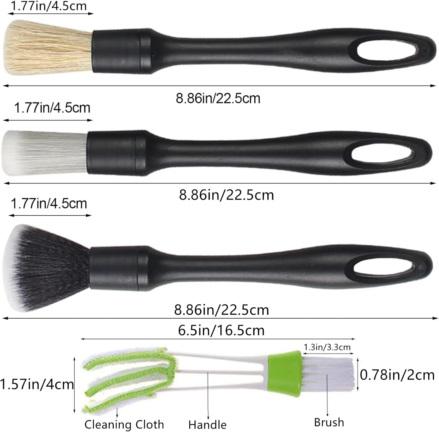 7Pcs Car Detailing Brush Set, Car Interior Detailing Brushes Auto Ultra-Soft Detail Cleaning Brush Dust Removal Brushes Tool for Cleaning Dashboard,Car Interior, Air Conditioner Vents image number 3