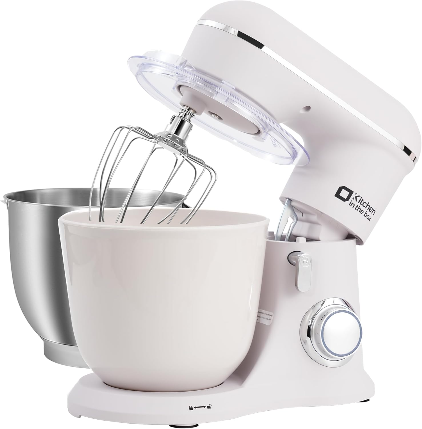 Kitchen in the Box Stand Mixer, 4.5 L & 5 L Mixer, 10+P Speed Dough Mixer with Dough Hook, Whisk and Beater,1300 W, Black