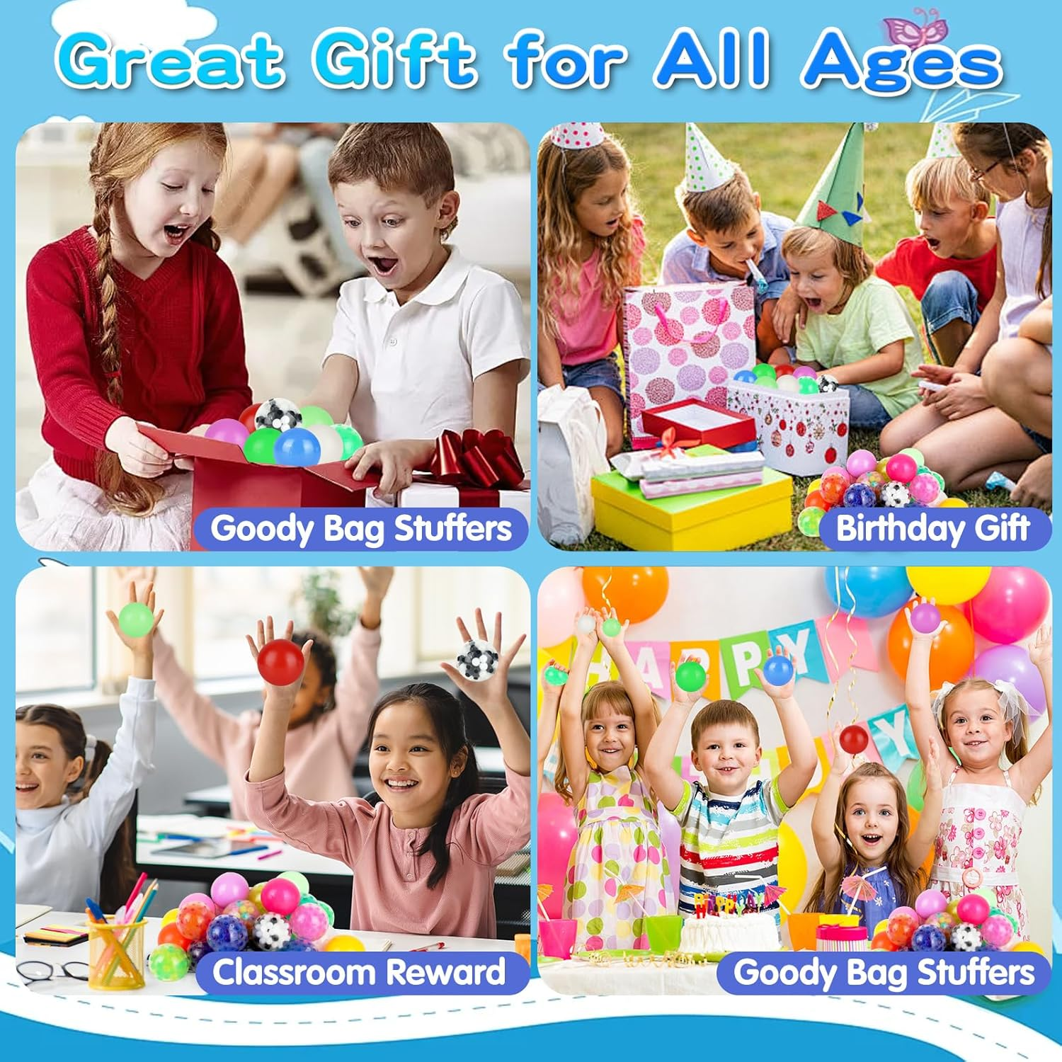 30Pack Stress Balls Bulk for Adults Mini Size, Gift Box Squishy Squeeze Squishies Ball Cute Stress Relief Balls Toys, Party Favors, Birthday Gift, Goodie Bag Stuffers image number 4