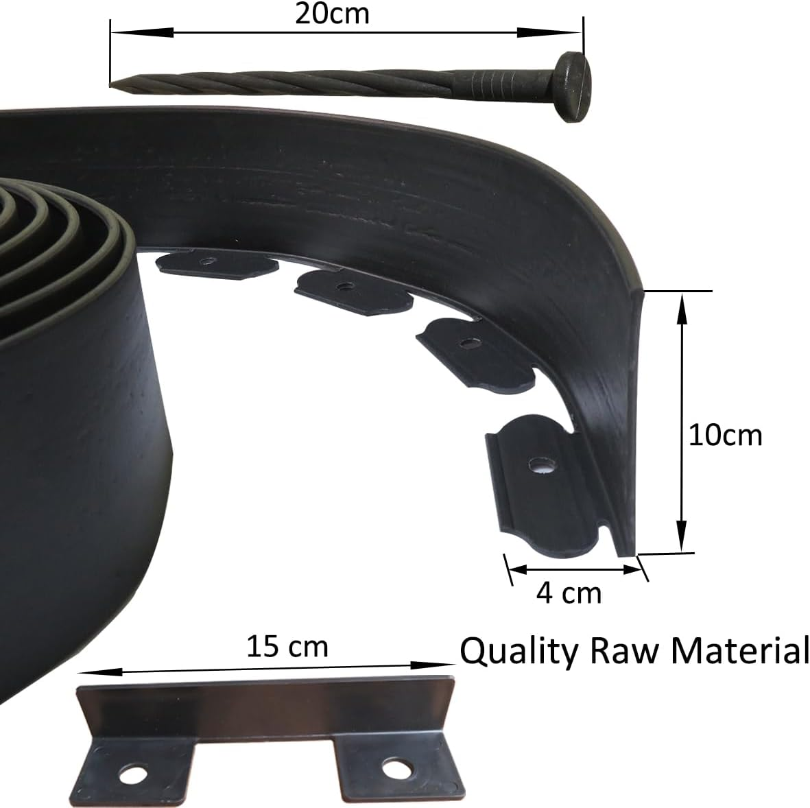 Garden Edge Landscape Edging Border No Dig, Mulch Border, Rubber Landscaping Edging, Flower Bed Edging Borders, Plastic Landscape Edging Kit, Yard Edging Borders (Black-33Feet-Tall Wall) - Black-33Feet-Tall Wall image number 5