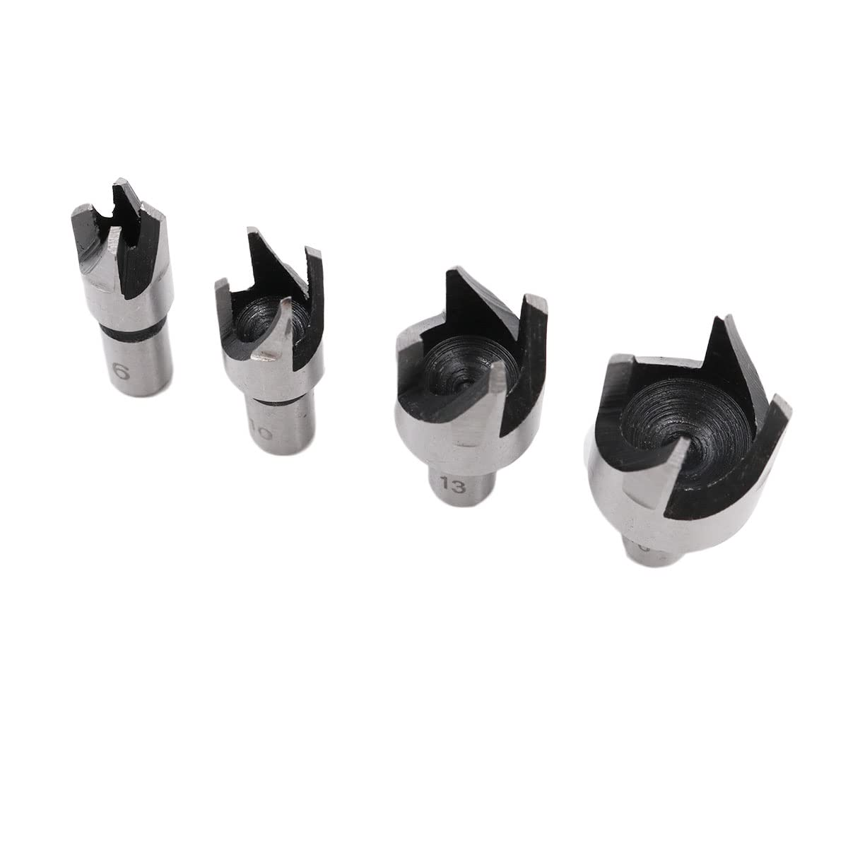 ZONADA 8Pcs in Set Wood Plug Cutters Roundwood Wood Plug Tenon Drill Bit Cutter Shank Plug Cutter Assortment Size 6Mm/ 10Mm/ 13Mm/ 16Mm Woodworking Wood Board image number 4