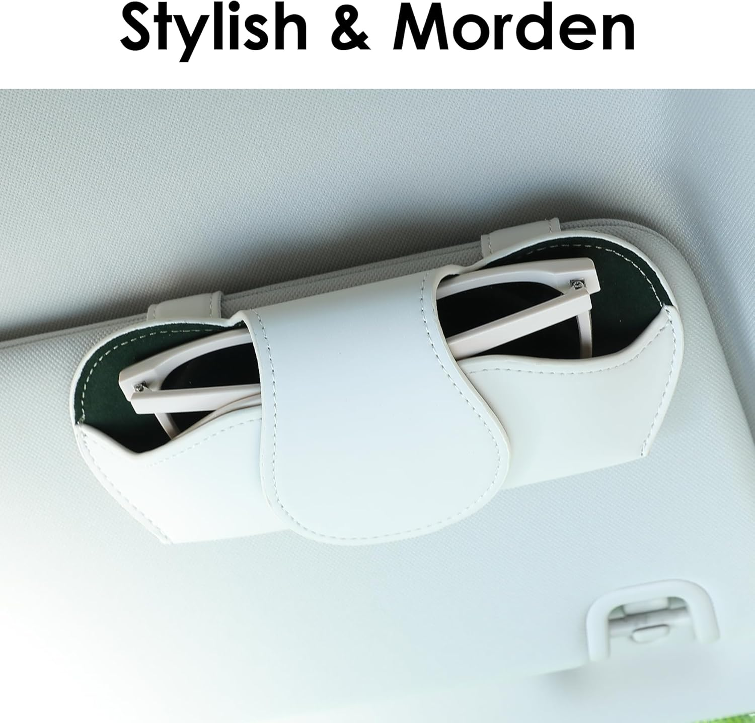 KINIVA Sunglass Clip for Car Visor,Car Sunglass Holder,Magnetic Glasses Case for Car Accessories Organizer - Burgundy image number 5