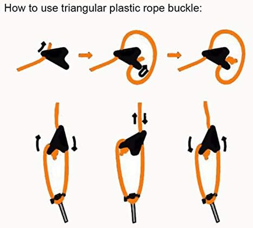 12Pack Ultralight Guyline Tensioners Tent Guyline Cord Rope Adjuster for Outdoor Camping Hiking Tent Tarp Canopy Shelter (Black,Fit 1-2.5Mm Paracord) image number 6