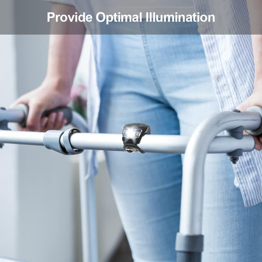 Walker Clip-On Mobility Light, Wheelchair LED Flashlight with 3 Modes for Crutches, Canes, Rollators, Prevent Falls during Dark, 2 PCS image number 3