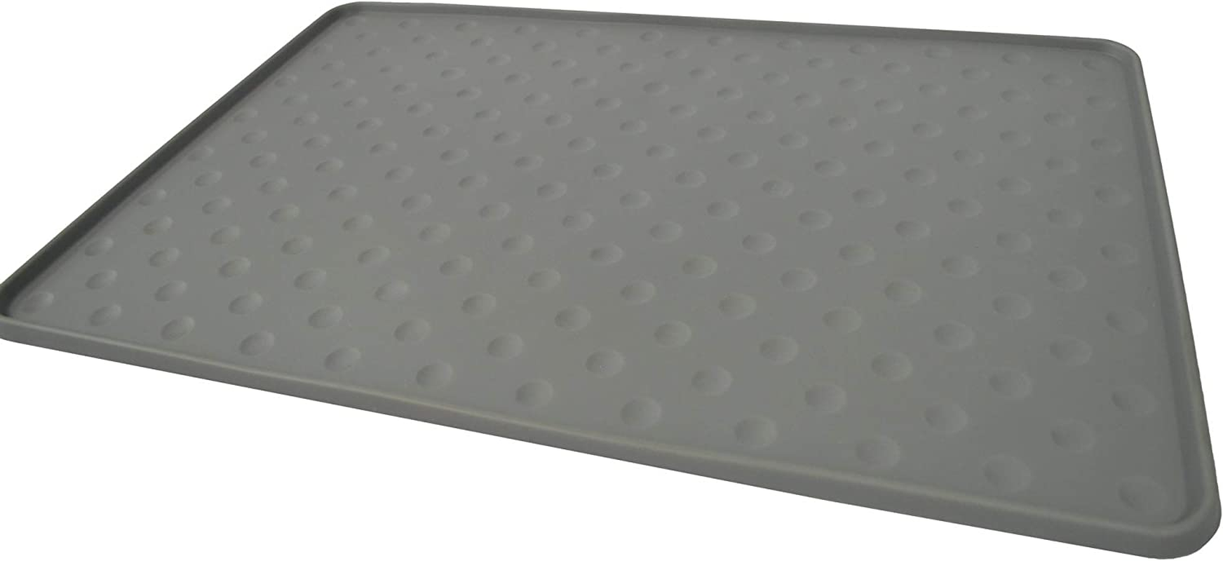 Petfusion Toughgrip Large plus Dog Food Mat [Just the Right Size before Getting Too Big @ 27.5 X 17.5]. Waterproof, Extra Tough FDA Grade Silicone, Grey image number 2