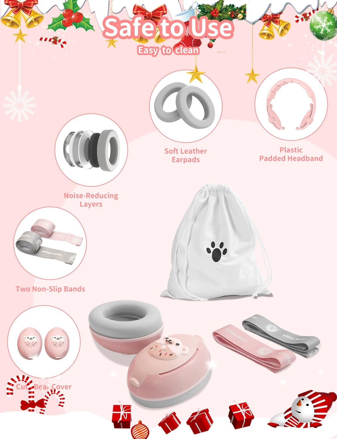 Baby Ear Muffs, 2-In-1 Baby Noise Canceling Headphone, Hearing Protection for Babies 0-48 Months, Adjustable Headband image number 1