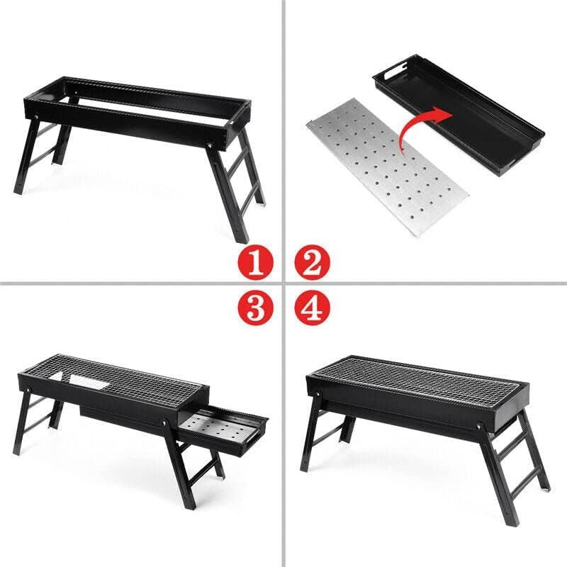 Foldable Portable BBQ Charcoal Grill Barbecue Hibachi Picnic Hiking Party Festival Camping image number 1