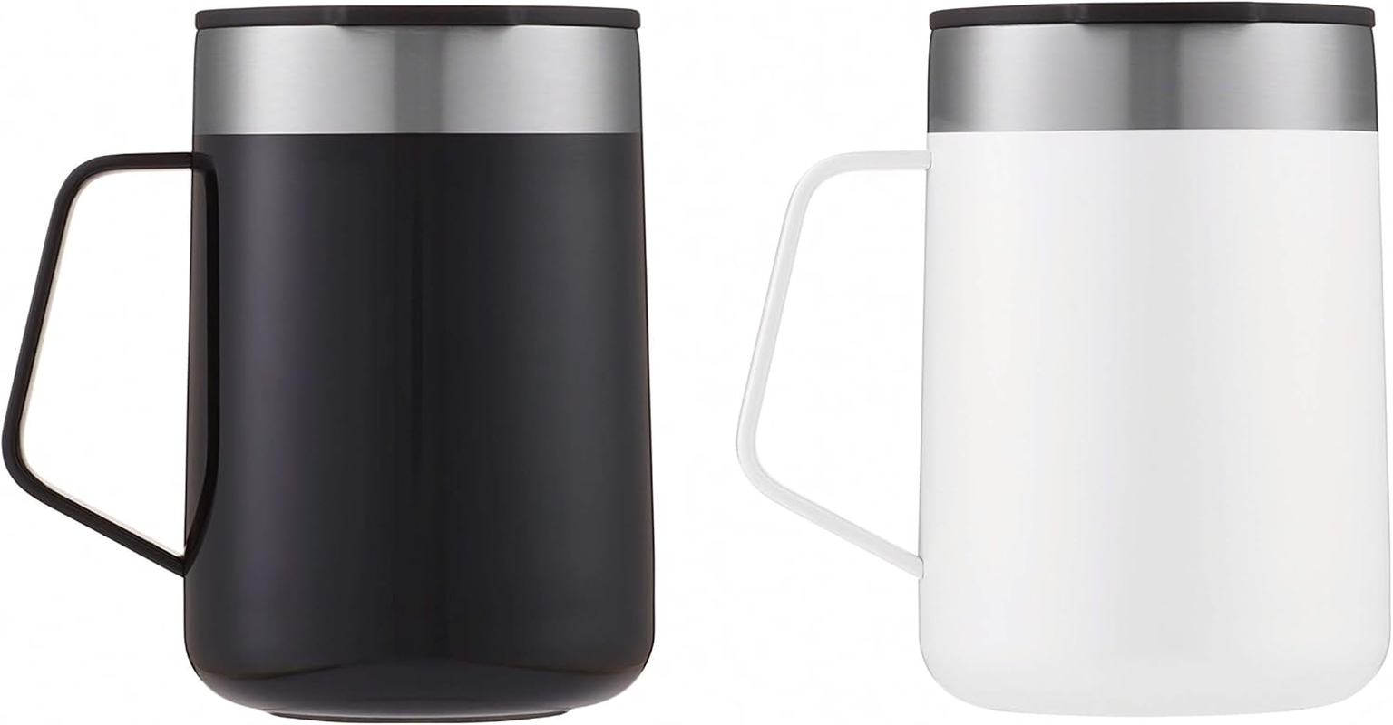 Contigo Streeterville Stainless Steel Travel Mugs 14Oz, Stylish Duo Pack with Splash-Proof Lid, Vacuum-Insulated Coffee Mugs with Handle & Grip Base, Dishwasher Safe - Licorice & Salt - Licorice  Salt image number 2