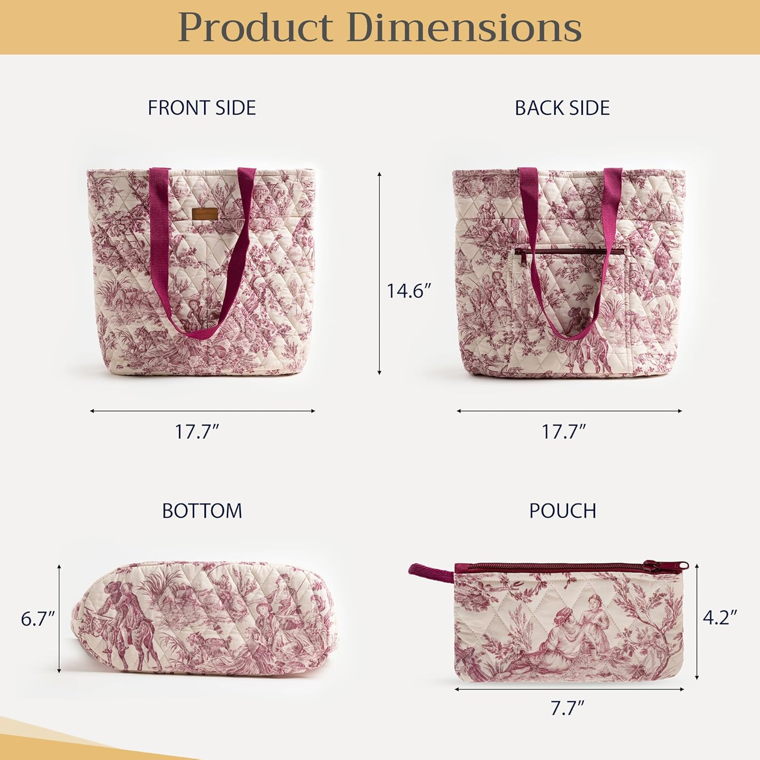 Maison D' Hermine 100% Cotton Shoulder Bag Casual Work Bag for Women Large Capacity Bags for Shopping Travel Beach Gym image number 5