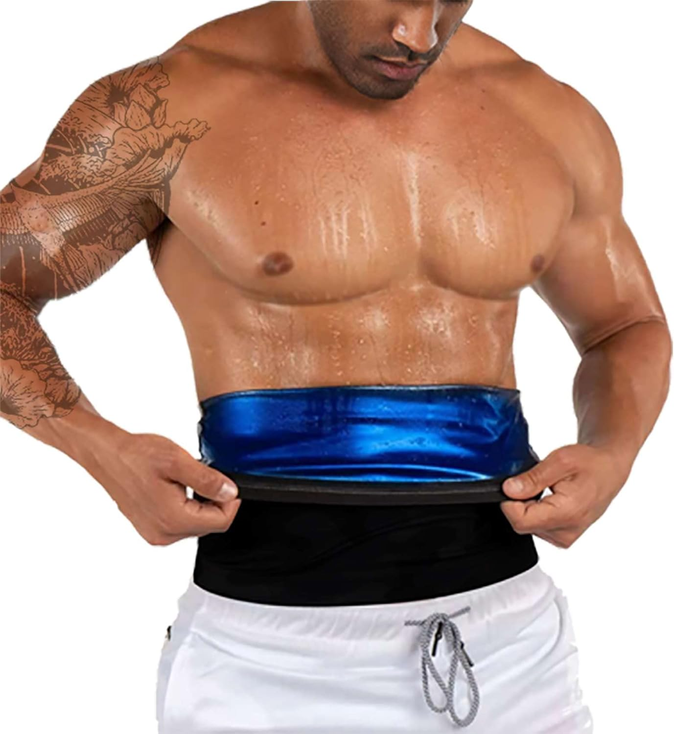 Waist Trainer Trimmer Sweat Belt Band for Men Lower Belly Fat Sauna Slimming Belt Suit Workout