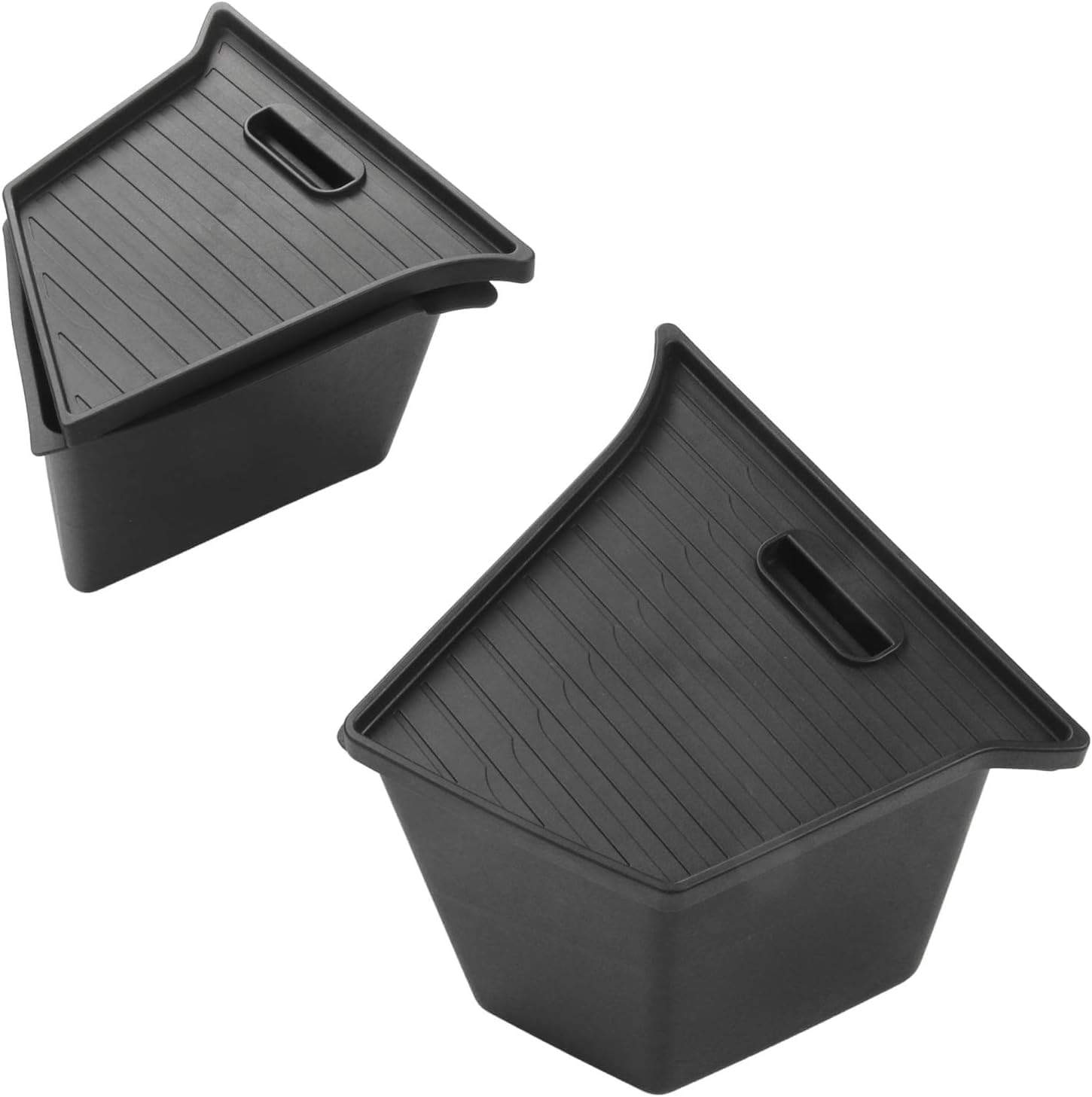 2 Pack Car Rear Trunk Organizer Storage Box for Tesla Model Y 2020~2023 Storage Bin with Lids TPE Waterproof Dustproof Odorless Storage Box Protector for Tesla Trunk Interior Accessories image number 3