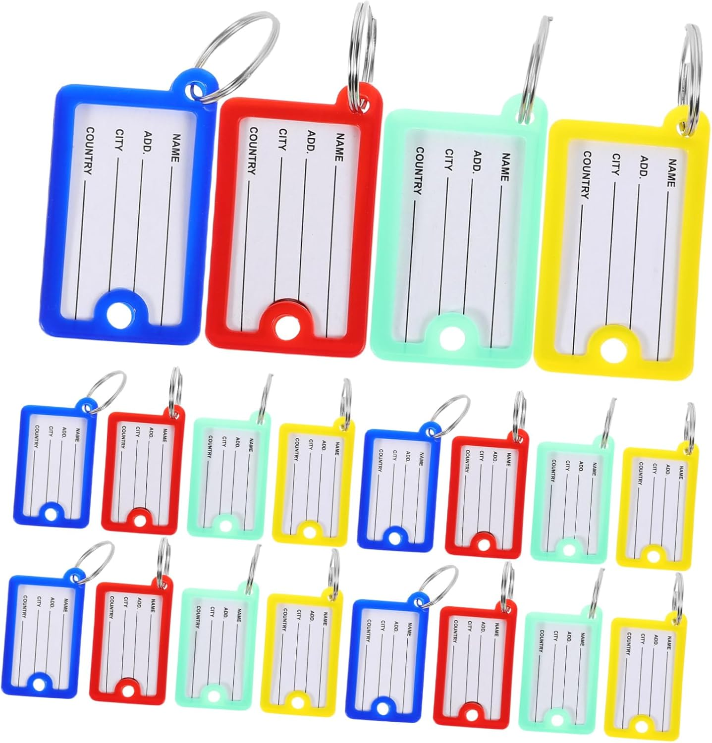 HYTROVE 20Pcs Plastic Key Tags Ring Writable Key Id Tags for Luggage Backpack Identification Car Bulk Luggage image number 6