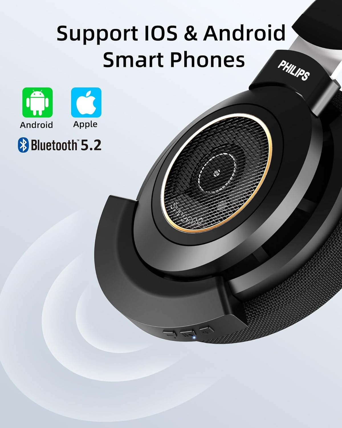 YOCOWOCO Aptx Wireless Bluetooth 5.2 Adapter for Philips SHP9600 Headphones with Mic/Volume Control, Black image number 5