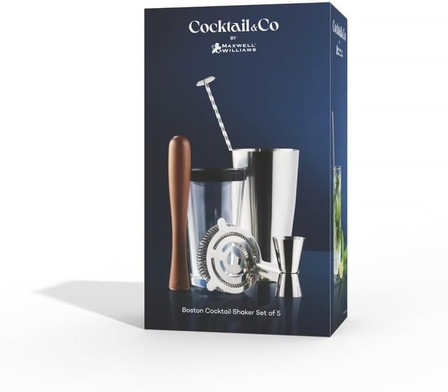 Maxwell & Williams Cocktail & Co Boston Cocktail Shaker Set of 5 Gift Boxed image number 4