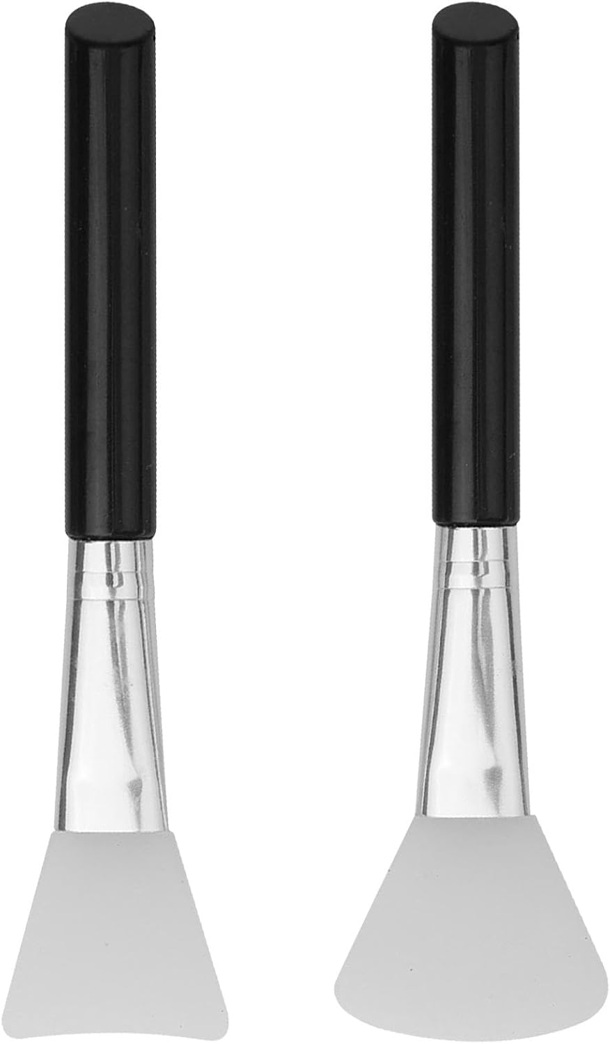 2 Pcs Silicone Face Mask Brush Mask Beauty Tool for Facials Mud Masks DIY Modeling Masks Body Lotion and BB CC Cream(Color:Black) image number 2