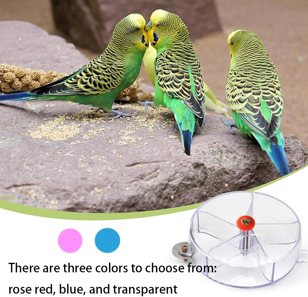Bird Creative Foraging, System Wheel Seed Food Ball, Bird Foraging Toys,Creative Parrot Food Tray,Parrot Wheel Feeder, Compartmented Food Box for Small and Medium Parrots (Transparent) image number 2