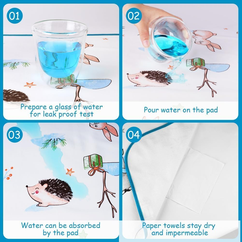 ZONEY Potty Training Bed Pads, Bed Protector for Kids, Bed Wetting Mattress Protector Bed Wetting Sheets Mats, Absorb Water Pads Toddler Sheet Protector,80 * 100Cm(Snowman, M) image number 3