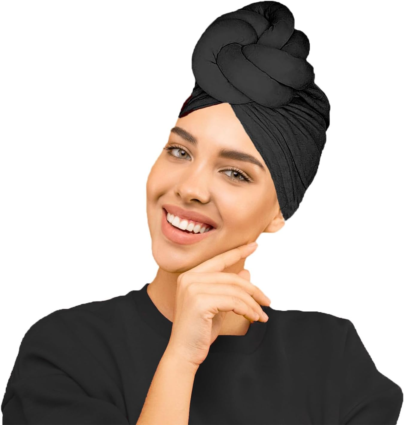 LVBGQVL Women Turbans and Head Wraps, Women African Turban Flower Knot Pre-Tied Bonnet Beanie Cap Headwrap