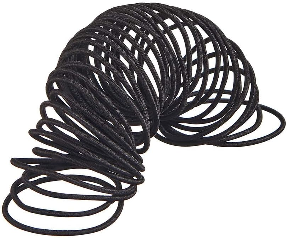 150 Pieces Black Hair Ties for Thick and Curly Hair Ponytail Holders Hair Elastic Band for Women or Men(2Mm) image number 3