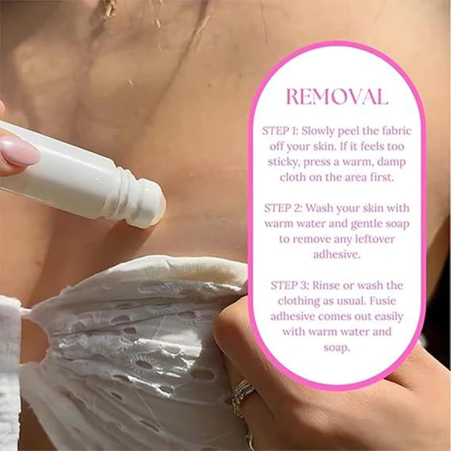 Gupcaqosjw Fabric Body Adhesive | Roll on Body Glue,Waterproof Removable Invisible Tight Liquid Tape 20G for Women Leg Bra Lace Shirt Sock Pants