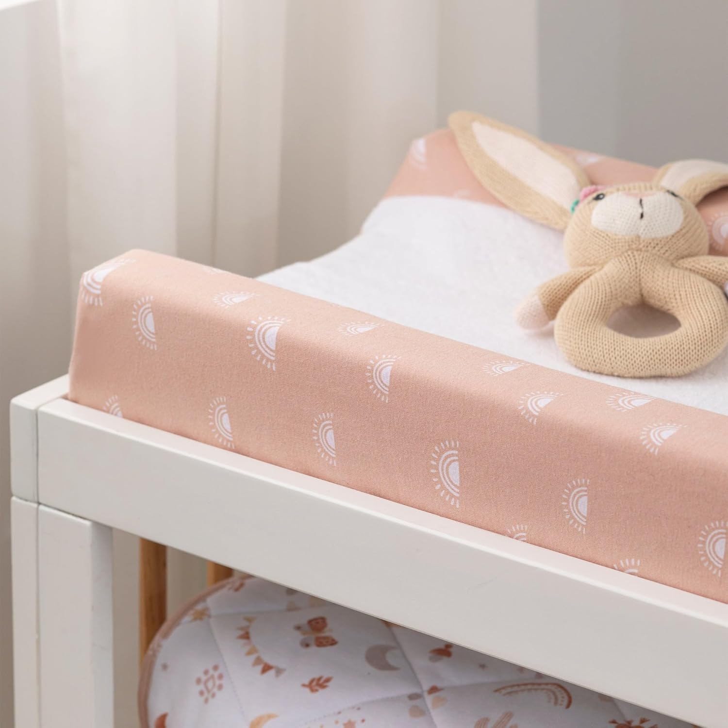 Living Textiles Baby Change Mat Cover 53&times;80&times;11 Cm &ndash; 100% Cotton Jersey with Absorbent Terry Centre, Elasticated Fit, Oeko-Tex Certified & Machine Washable (Bohemian Bliss) image number 3