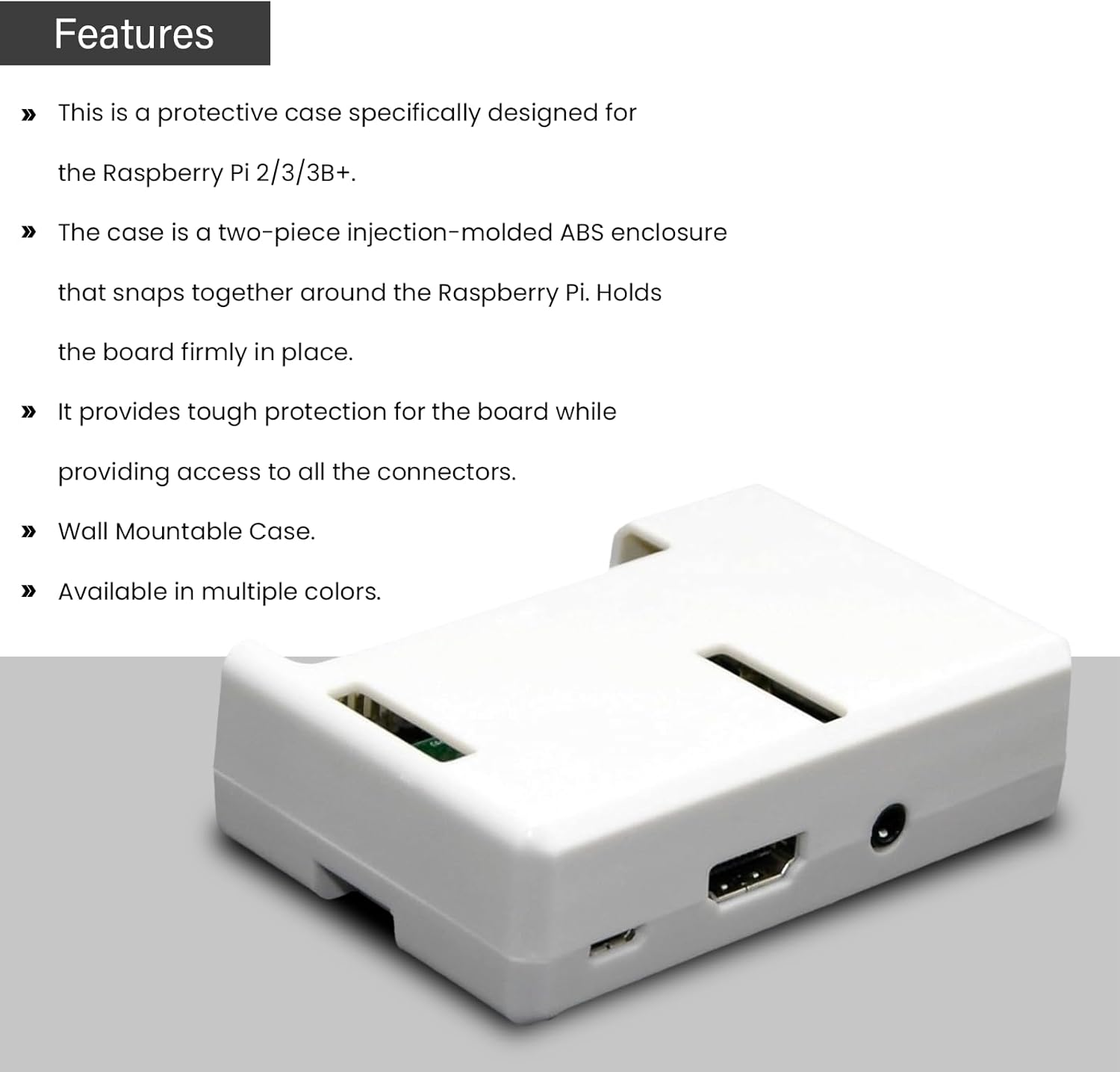 Premium Raspberry PI 2 Model B Quad Core Case (White) Access to All Ports image number 5