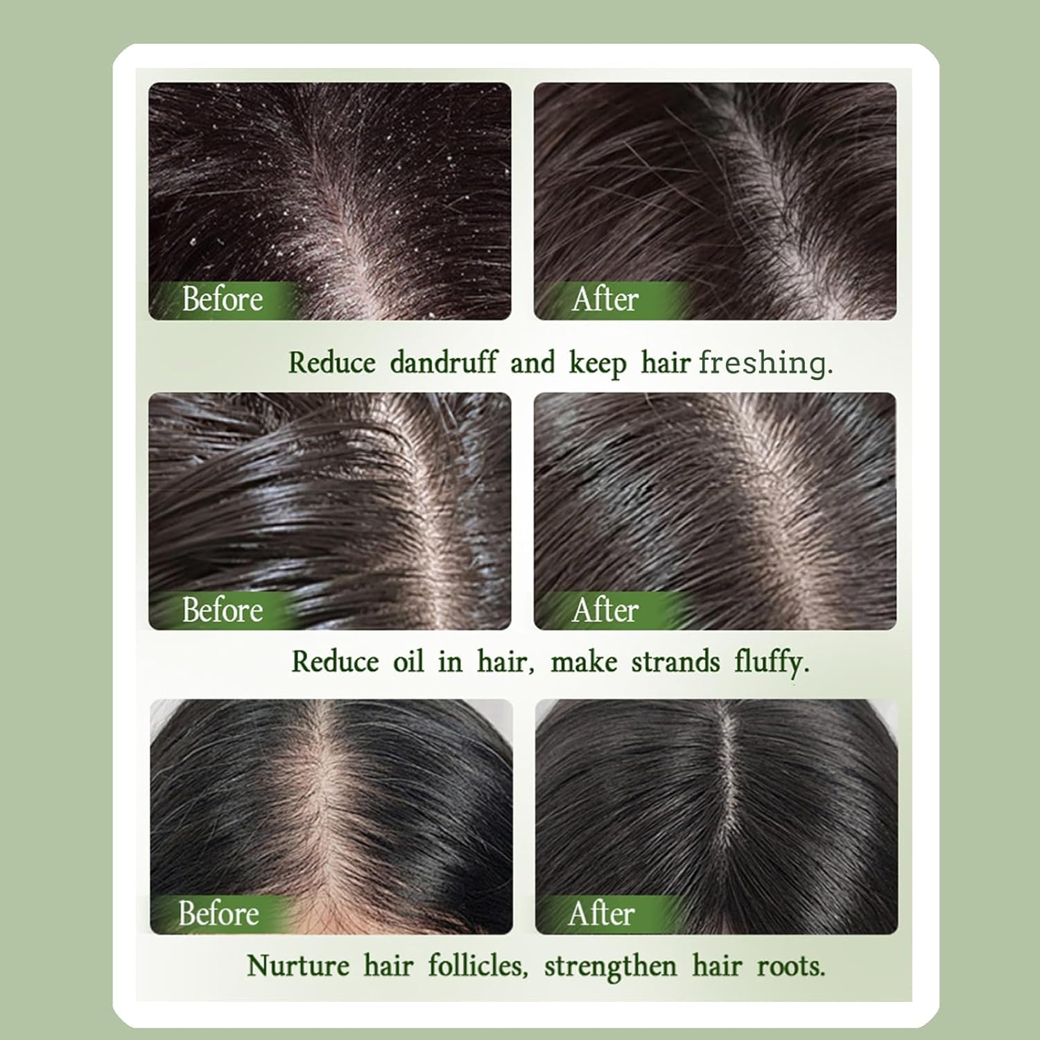 Arborvitae Leaf Solid Shampoo Bar, for Thinning Hair, Increases Volume Hair, Gentle Formulated for All Hair Types, Triangle Green Travel Shampoo and Conditioner (4Pcs) - 4Pcs image number 6