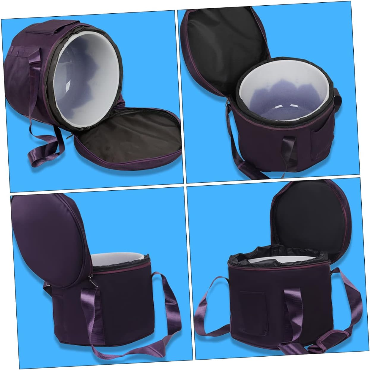 TOGEVAL Portable Crystal Singing Bowl Bag with Inner Liner 12 Inch Bowl Storage Case for Meditation and Sound Healing image number 3