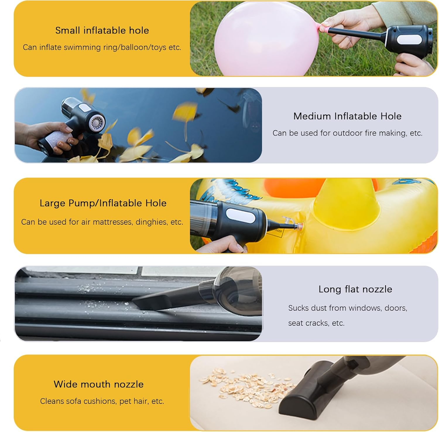 Car Vacuum Cleaner, Handheld Vacuum Cleaner, 22000Pa Strong Power Mini Vacuum Cleaner, Rechargeable and Portable Car Vacuum for Home,Keyboard,Pet (Black) image number 2