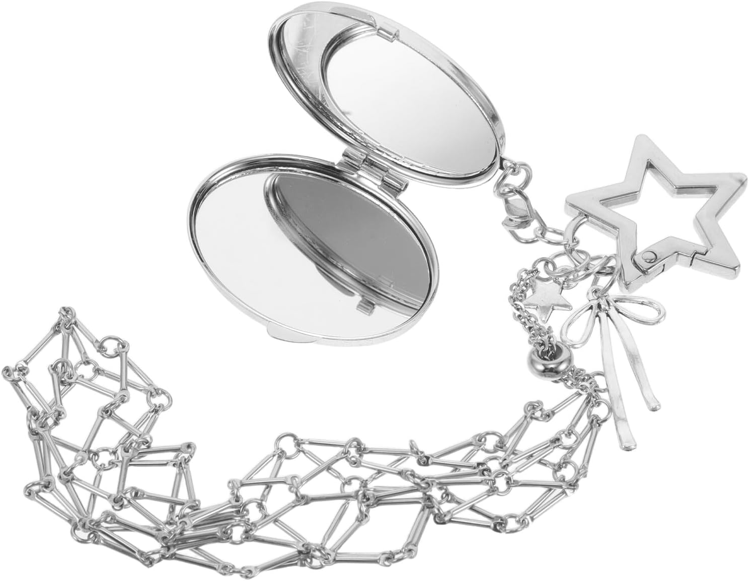 WESIEVYA Stainless Steel Mesh Lipstick Pouch Keychain 16Cm &ndash; Stylish Lip Balm Holder Pendant for Women And, Compact Purse Organizer and Handbag Charm for Travel and Daily Use image number 1