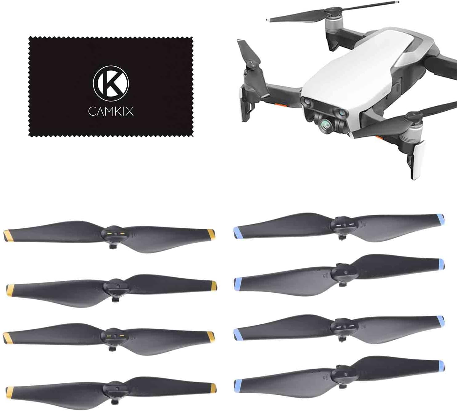 Camkix Propellors Blades for DJI Mavic Air - 4 Blades or 8 Blades (Black) (8 Blades - 2 Sets (Black)) image number 2