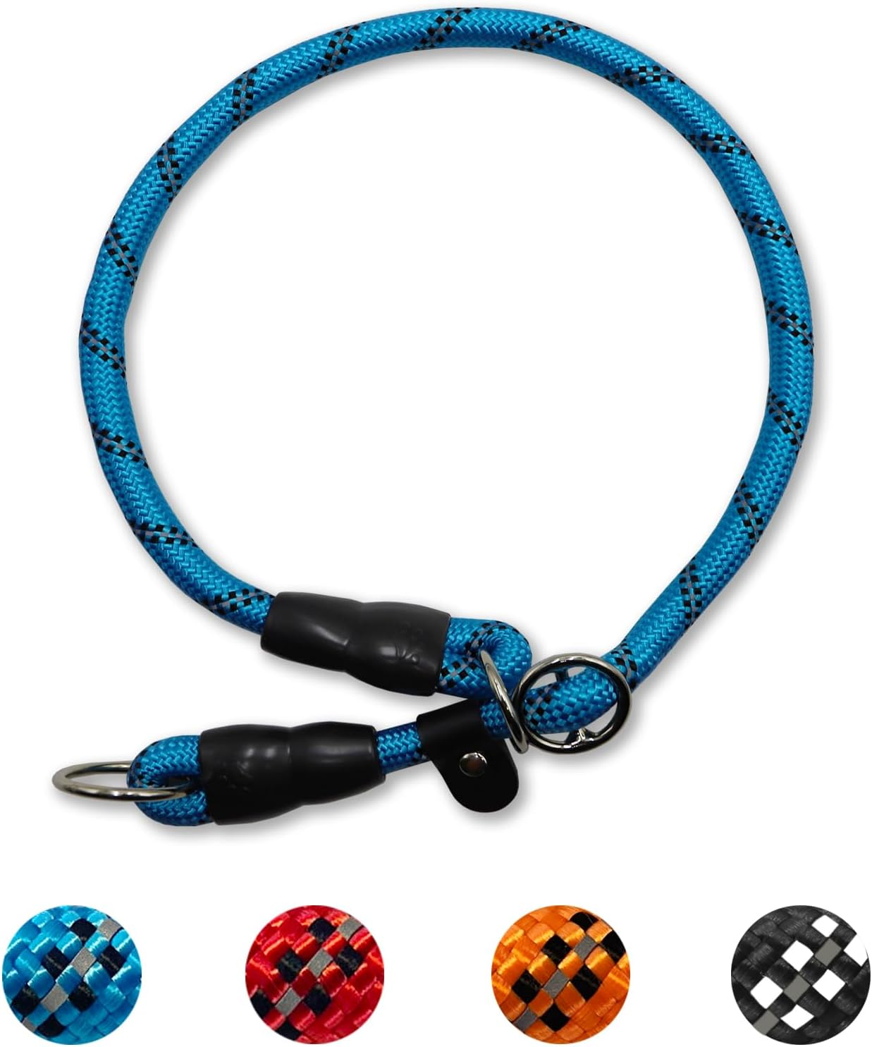 Dog Slip Collar, Reflective Nylon Martingale Chock Collar No-Pull P Collar with Sliding Stopper Training Dog Collar for Small Medium Large Dogs