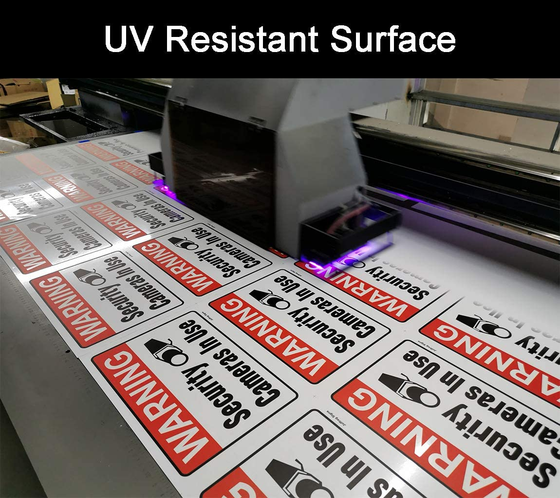 Joffreg Warning Security Cameras in Use,Video Surveillance No Trespassing Sign,18 X 25 Cm,Reflective Aluminum,Uv Protected,Weatherproof and Fade Resistant,Easy to Install,Outdoor or Indoor Use,2 Pack image number 5