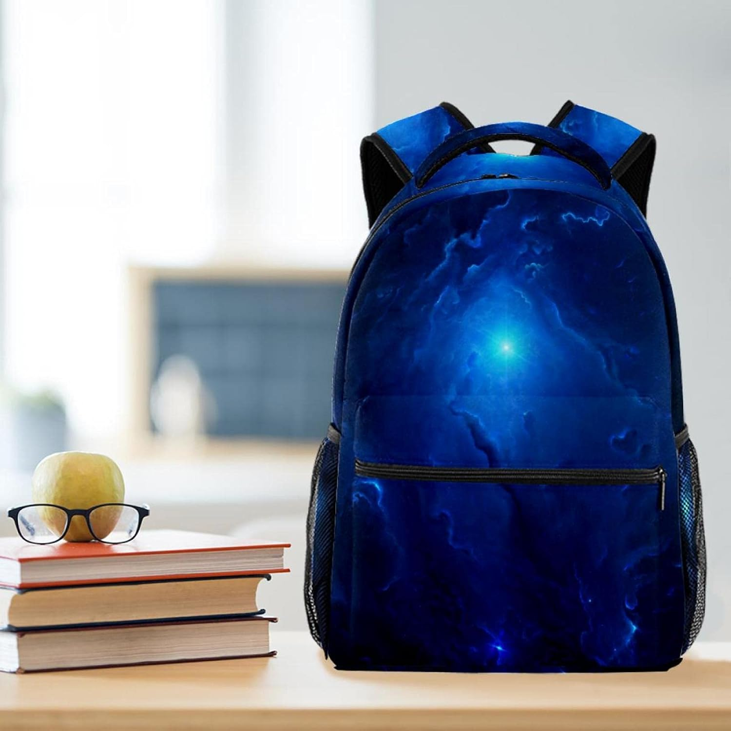 Blue Nebula Star Backpack Students Shoulder Bags Travel Bag College School Tote Backpacks image number 2