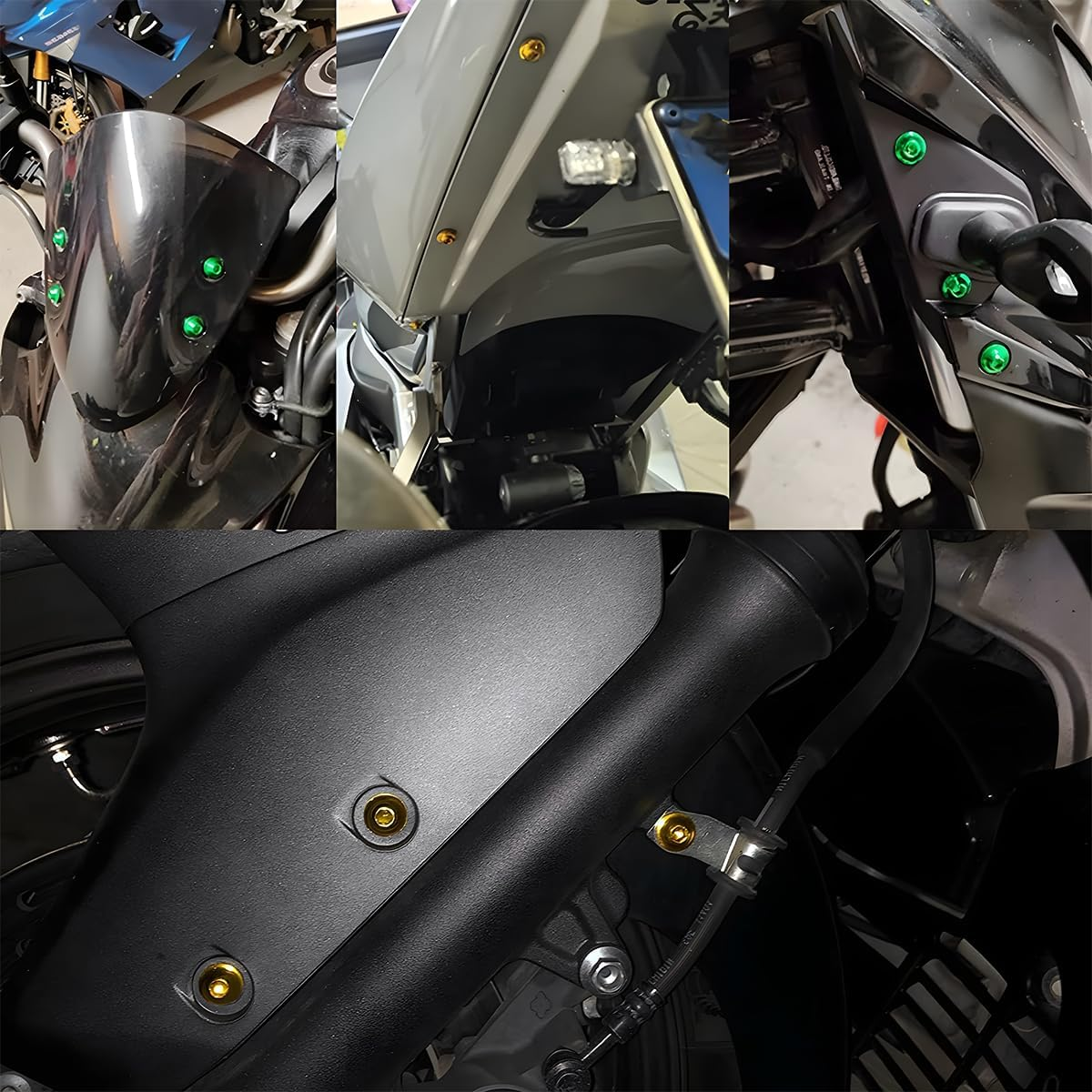 AICEL 177 Pcs Motorcycle Fairing Bolt Kit, Colorful Fasteners Bolts Nut Clips Set, M5 M6 Aluminum Motorcycle Windscreen Screws, Fixing Sportbike Bolts Fairing for Most Motorcycle - Blue image number 5