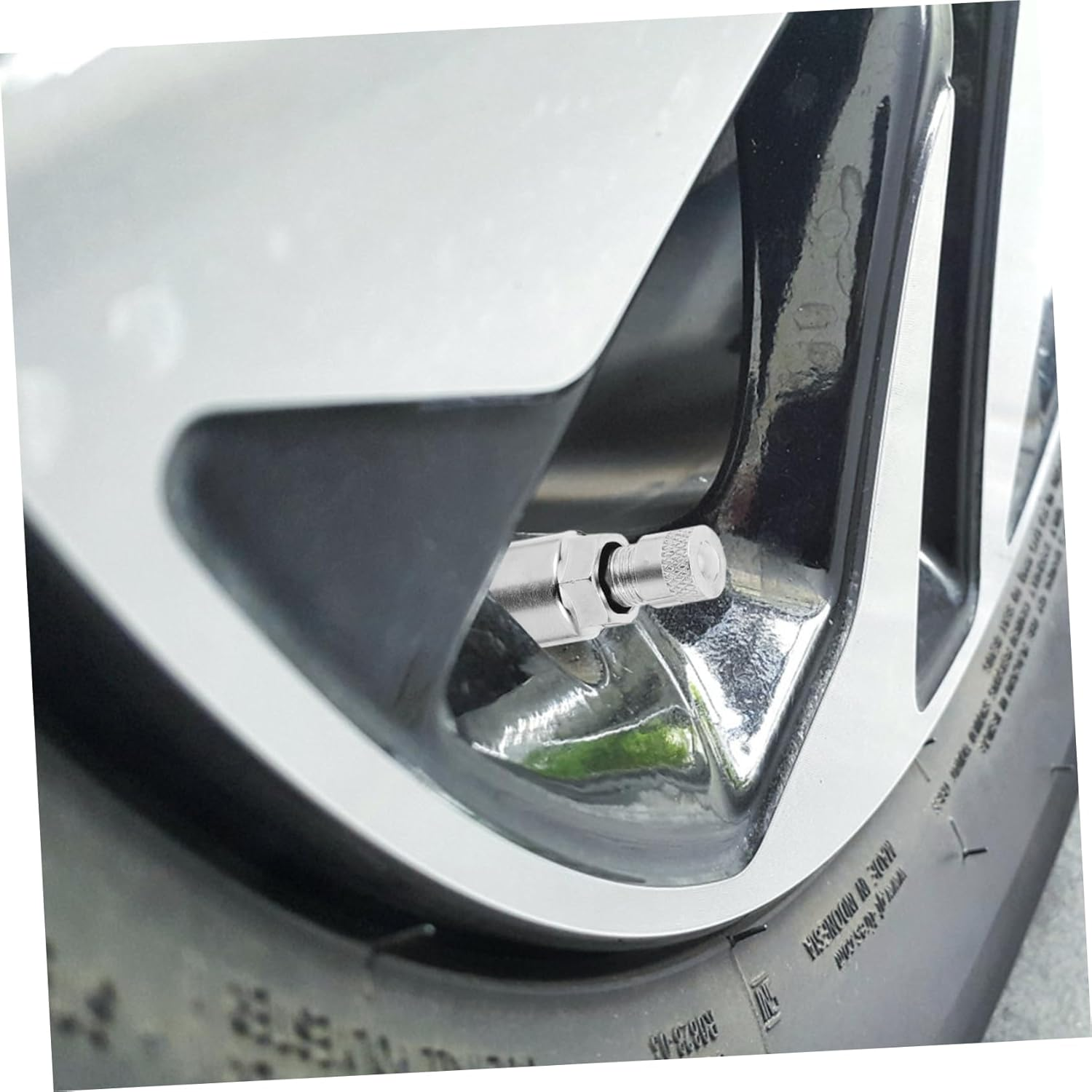 DINHEAROM 10Pcs Bolt-In Car Tire Valve Stems with Striped Caps Tubeless Wheel Valve Stems for Automotive and Motorcycle Tire Repair image number 4