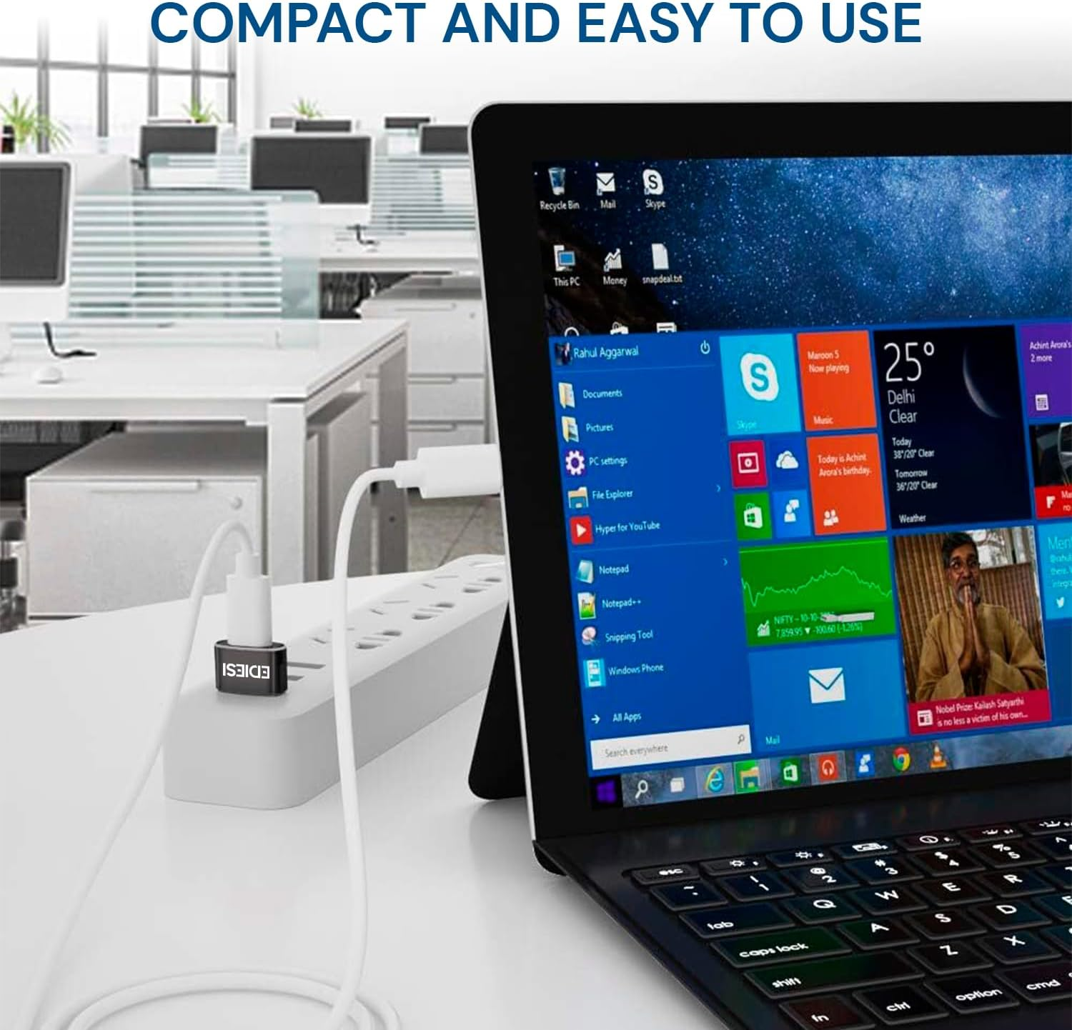 EDIESI, USB C Adapter Pack 3 Fast Charging and Data Sync Compatible with Iphone 15/14/13, Ipad, Galaxy, Carplay, Airpods (Black) image number 6