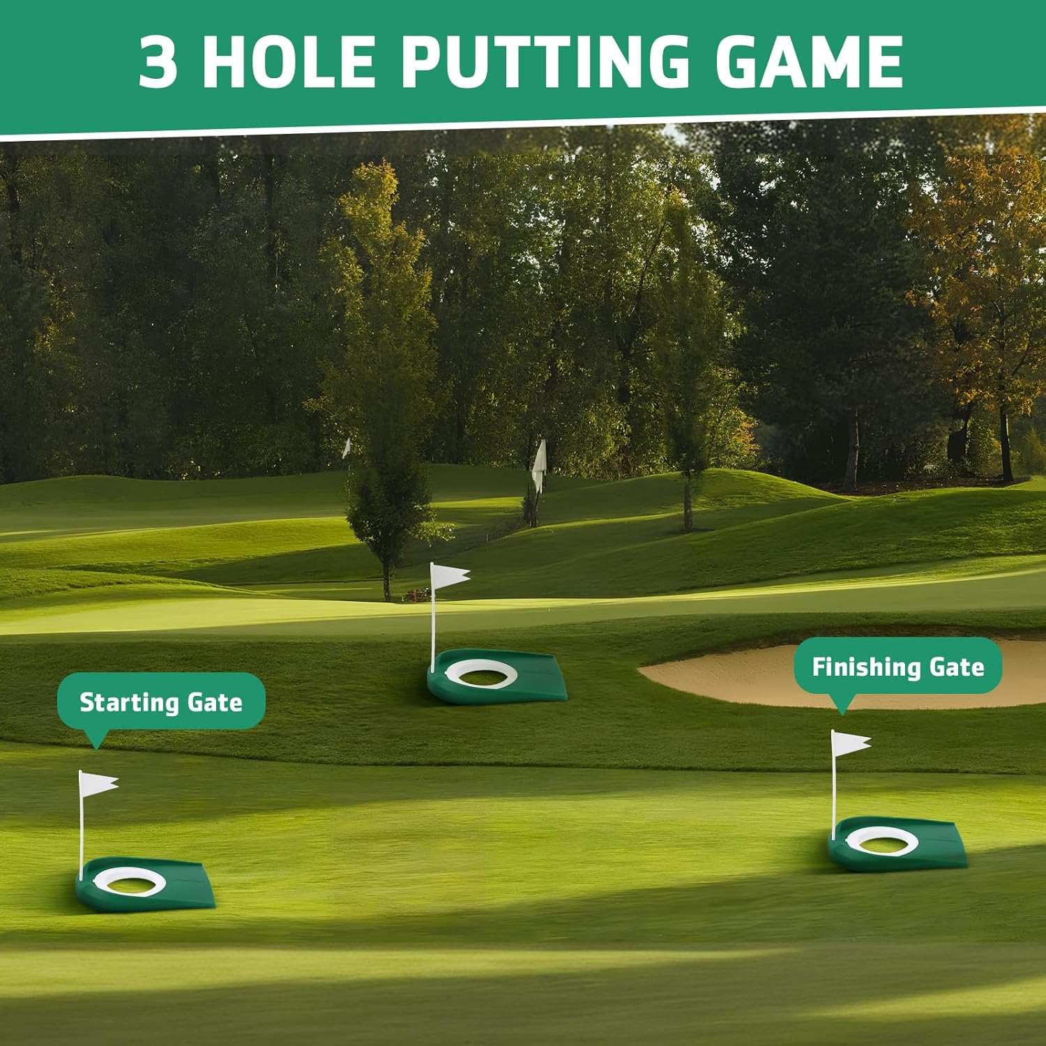 Baluue Golf Putter Plate with Flag - Indoor Practice Putting Cup for Golf Training 2Pcs Set image number 4