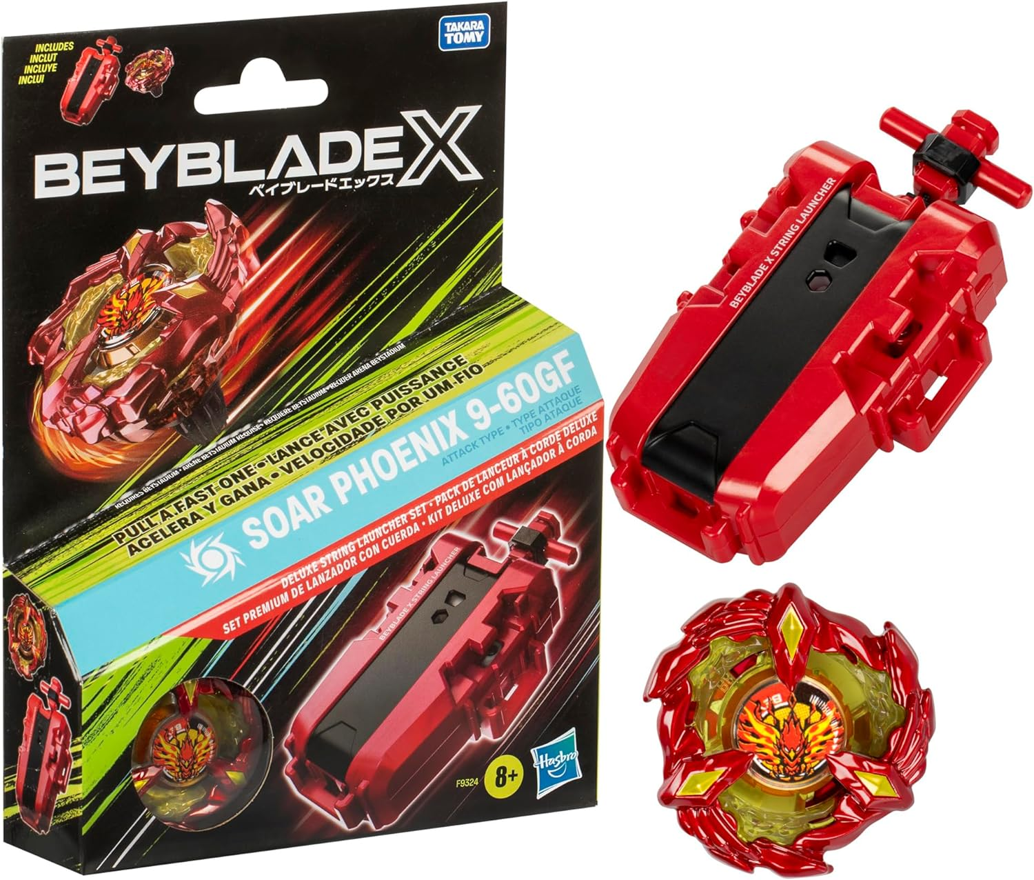 Beyblade X Soar Phoenix 9-60GF Deluxe Line Starter Set image number 3